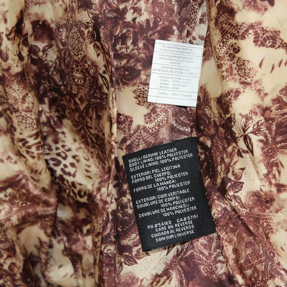 Medium Guess Los Angeles Leather Jacket Caramel Moto Biker Retro Vintage - Picture 8 of 11